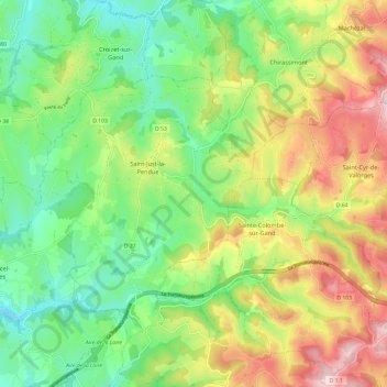 Carte topographique 42540, altitude, relief