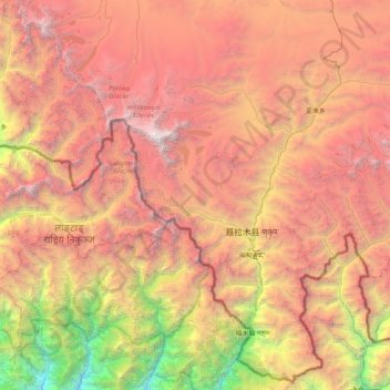 Carte topographique Shigatse, altitude, relief