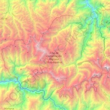 Carte topographique Area de conservación regional Choquequirao, altitude, relief