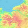 Carte topographique Normandía, altitude, relief