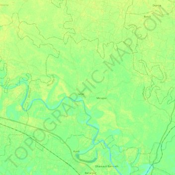 Carte topographique Minapur, altitude, relief