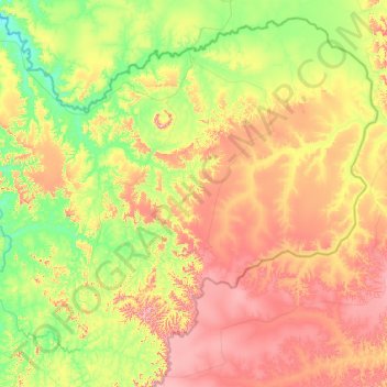Carte topographique Campos Lindos, altitude, relief