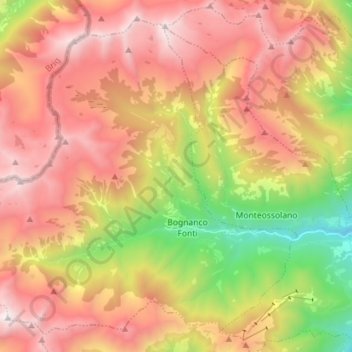 Carte topographique Bognanco, altitude, relief