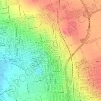Carte topographique CRAA, altitude, relief