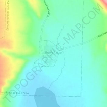 Carte topographique Buen Pasto, altitude, relief