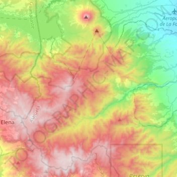 Carte topographique Peñas Blancas, altitude, relief