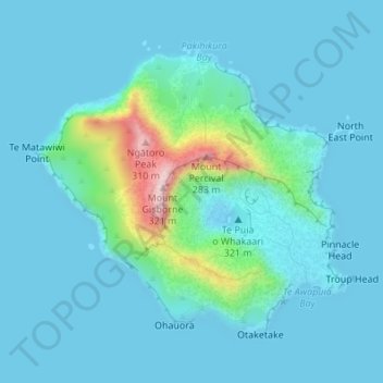 Carte topographique White Island, altitude, relief