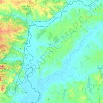 Carte topographique Meriç, altitude, relief
