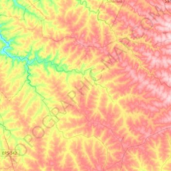 Carte topographique Chiapetta, altitude, relief