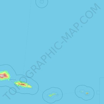 Carte topographique Samoa Americana, altitude, relief