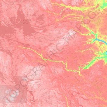 Carte topographique Fleuve Churchill, altitude, relief