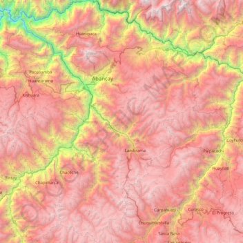 Carte topographique Province of Abancay, altitude, relief