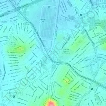 Carte topographique Colégio, altitude, relief