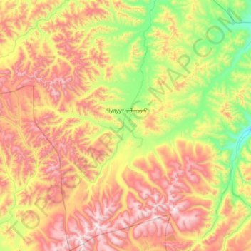 Carte topographique Chuluut, altitude, relief