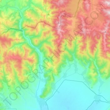 Carte topographique Poian, altitude, relief