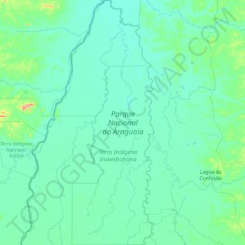 Carte topographique Parque Nacional do Araguaia, altitude, relief