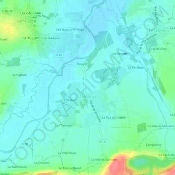 Carte topographique Tréfumel, altitude, relief
