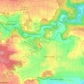 Carte topographique 89182, altitude, relief