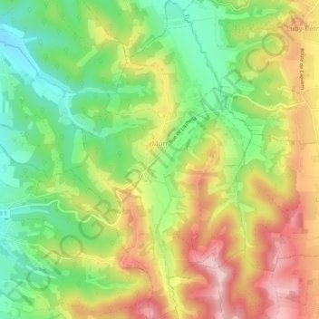 Carte topographique Mun, altitude, relief