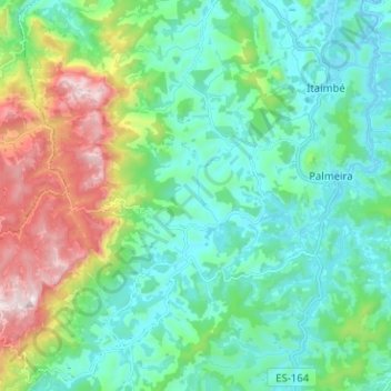 Carte topographique Palmeira, altitude, relief