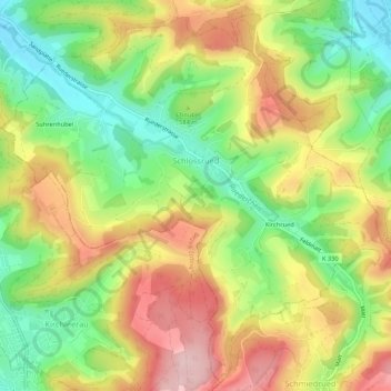 Carte topographique Schlossrued, altitude, relief