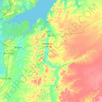 Carte topographique Morros, altitude, relief