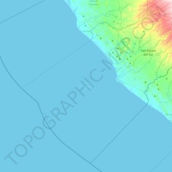Carte topographique San Rafael del Sur, altitude, relief