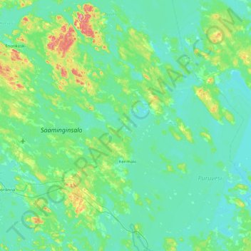 Carte topographique Kerimäki, altitude, relief