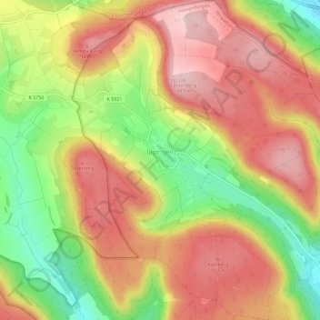 Carte topographique Ippingen, altitude, relief
