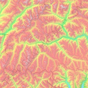 Carte topographique Gupis Tehsil, altitude, relief