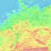 Carte topographique Alemania, altitude, relief