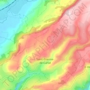 Carte topographique Saint-Étienne-de-Carlat, altitude, relief