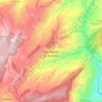 Carte topographique Úmbita, altitude, relief