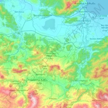 Carte topographique Seybouse, altitude, relief