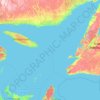 Carte topographique Gulf of Saint Lawrence, altitude, relief