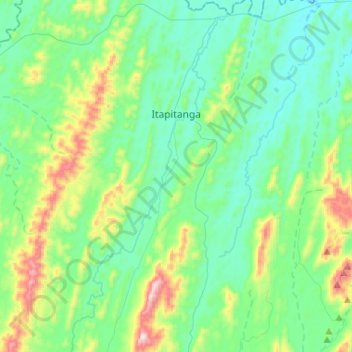 Carte topographique Itapitanga, altitude, relief