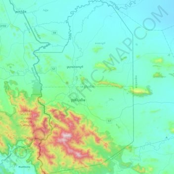 Carte topographique Païlin, altitude, relief