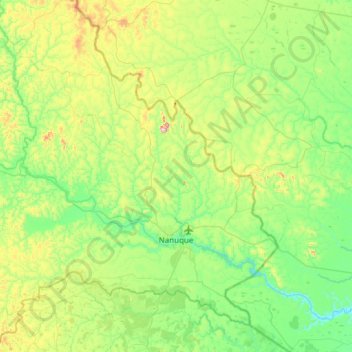 Carte topographique Nanuque, altitude, relief