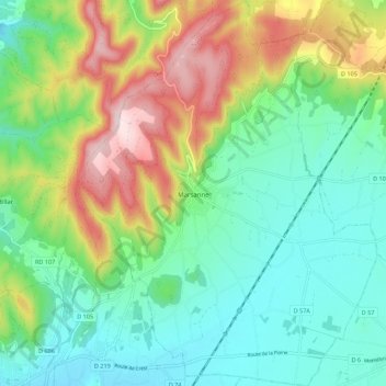Carte topographique Marsanne, altitude, relief