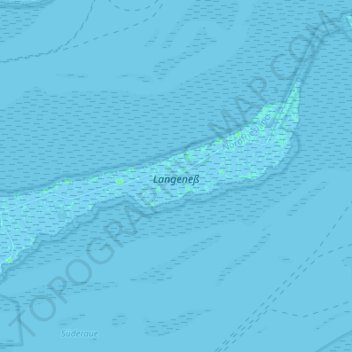 Carte topographique Langeneß, altitude, relief