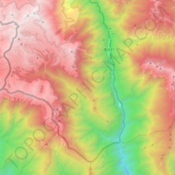 Carte topographique Doklam, altitude, relief