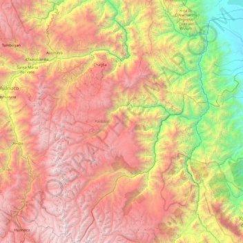 Carte topographique Province of Pachitea, altitude, relief