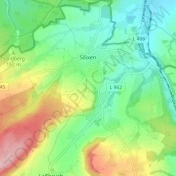 Carte topographique Silixen, altitude, relief