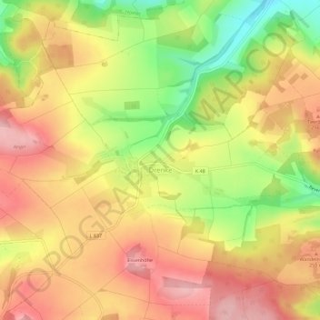Carte topographique Drenke, altitude, relief