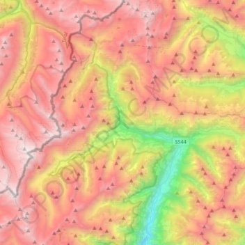 Carte topographique Moso in Passiria, altitude, relief