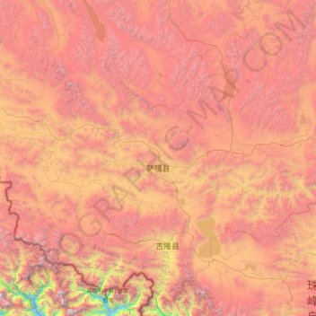 Carte topographique Saga, altitude, relief