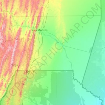 Carte topographique Gran Chaco altitude relief