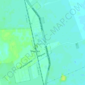 Carte topographique Vivoratá, altitude, relief