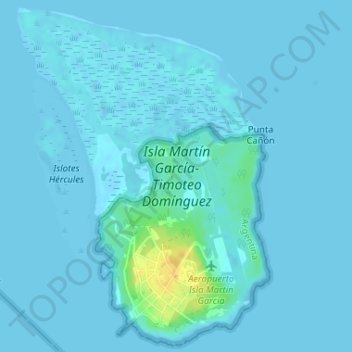 Carte topographique Isla Martín Garcia-Timoteo Dominguez, altitude, relief