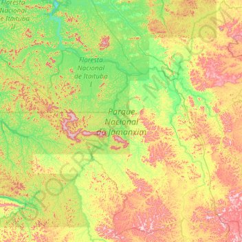 Carte topographique Parque Nacional do Jamanxim, altitude, relief